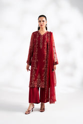 3 Piece Chiffon Embroidered Suit (FL0243)