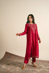 2 Piece Silk Embroidered Suit (FS0025)