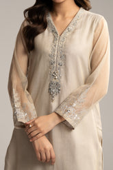 1 Piece Emboss Zari Net Embroidered Shirt (FS0047)