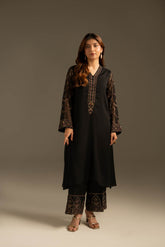 2 Piece Chiffon Embroidered Suit (FS0116)