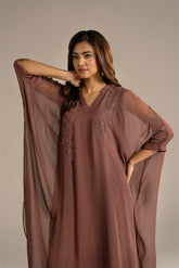 2 Piece Chiffon Embroidered Suit (FS0117)