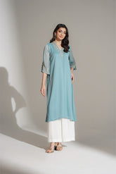 1 Piece Chiffon Embroidered Shirt (FS0121)