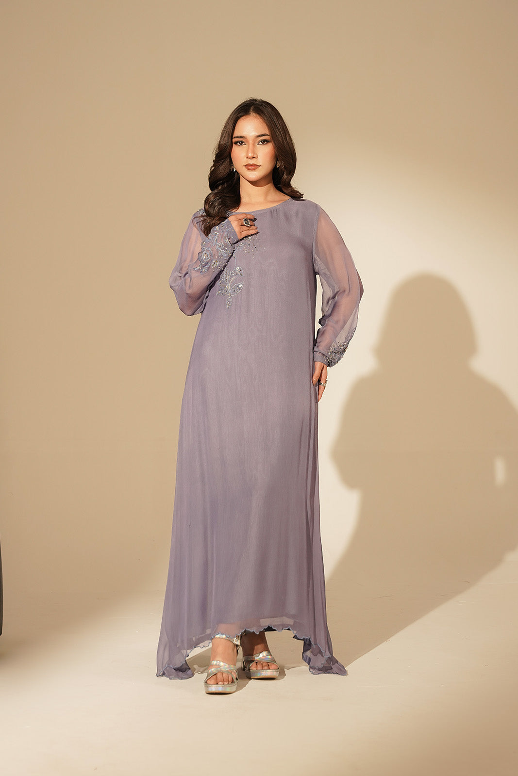 1 Piece Chiffon Embroidered Dress (FS0139) – CHINYERE