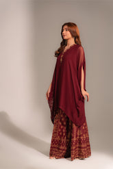 2 Piece Chiffon Embroidered Suit (FS0149)