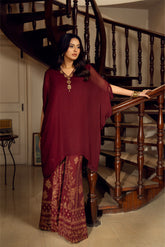 2 Piece Chiffon Embroidered Suit (FS0149)