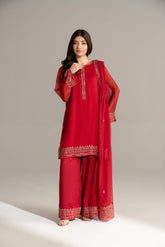 3 Piece Chiffon Embroidered Suit (FS0154)