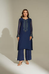 2 Piece Chiffon Embroidered Suit (FS0160)