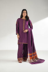 3 Piece Cotton Silk Embroidered Suit (FS0174)