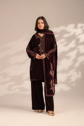 1 Piece Velvet Embroidered Dupattas/Stoles (FT0003)