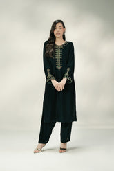 2 Piece Velvet Embroidered Suit (FV0020)