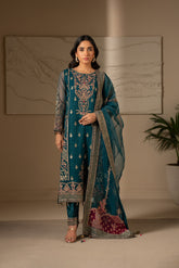 3 Piece Organza Embroidered Suit (FW0006)