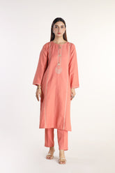 2 Piece Cotton Karandi Embroidered Suit (HB1237)
