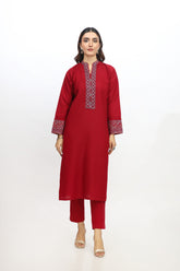 2 Piece Cotton Karandi Embroidered Suit (HB1240)