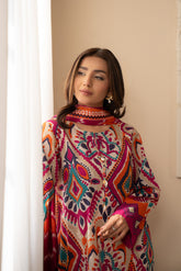 3 Piece Unstitched  Lawn Printed Suit (UC0040)