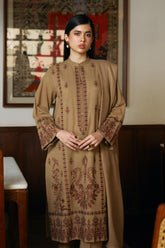 3 Piece Slub Khaddar Embroidered Suit (BA0073)