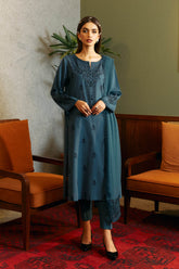 3 Piece Cotton Karandi Embroidered Suit (BA0057)