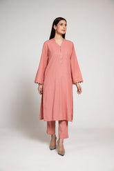 2 Piece Cotton Karandi Embroidered Suit (HB1230)