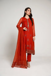3 Piece Chiffon Embroidered Suit (AA5417)