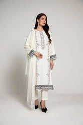 3 Piece Cotton Karandi Embroidered Suit (BA0020)