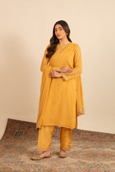 3 Piece Printed Chiffon Embroidered Suit (FL0005)