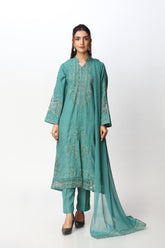 3 Piece Silk Embroidered Suit (AA5433)