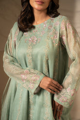 3 Piece Unstitched Zari Embroidered Suit (UF0012)