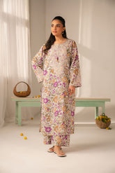 2 Piece Printed Lawn Embroidered Unstitched Suit (UC0134)