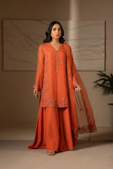 3 Piece Unstitched Chiffon Embroidered Suit (UF0018)
