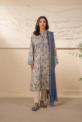 3 Piece Unstitched  Lawn Printed Suit (UC0047)