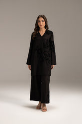 2 Piece Raw Silk Embroidered Suit (FL0113)