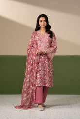 3 Piece Printed Slub Khaddar Printed Unstitched Suit (UC0143)