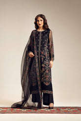 3 Piece Unstitched Organza Embroidered Suit (UF0022)