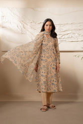 3 Piece Unstitched  Lawn Printed Suit (UC0043)