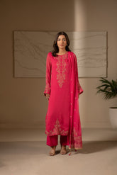 3 Piece Chiffon Embroidered Suit (FL0028)