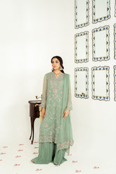 3 Piece Chiffon Embroidered Suit (FW0009)