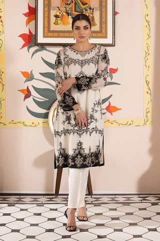 3 Piece Khaddi Net Embroidered Suit (AA5386)