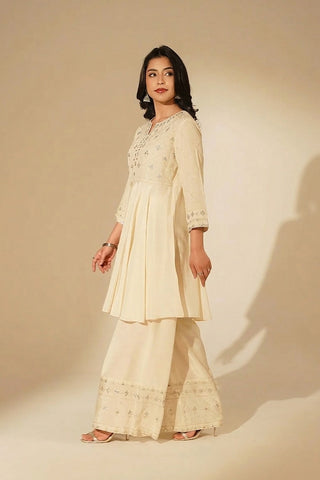 2 Piece Raw Silk Embroidered Suit (FS0150)