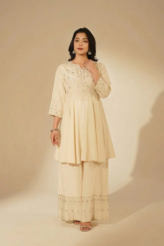 2 Piece Raw Silk Embroidered Suit (FS0150)
