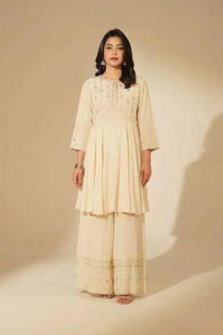 2 Piece Raw Silk Embroidered Suit (FS0150)