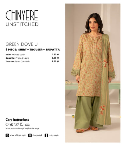 3 Piece Printed Lawn Printed Unstitched Suit (UC0114)