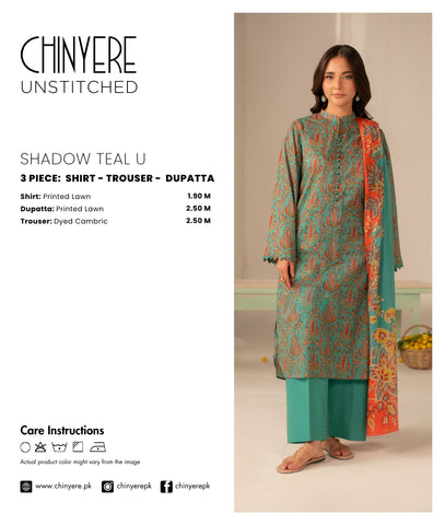 3 Piece Printed Lawn Printed Unstitched Suit (UC0118)