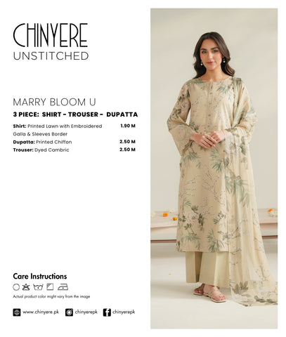 3 Piece Lawn Printed Unstitched Suit (UC0095)