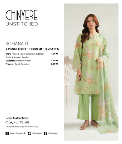 3 Piece Lawn Printed Unstitched Suit (UC0101)
