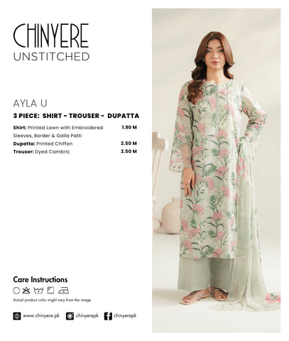 3 Piece Lawn Printed Unstitched Suit (UC0102)