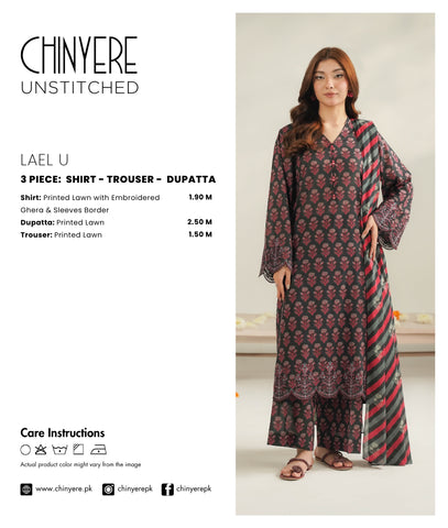 3 Piece Lawn Printed Unstitched Suit (UC0099)