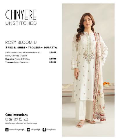 3 Piece Lawn Embroidered Unstitched Suit (UC0107)