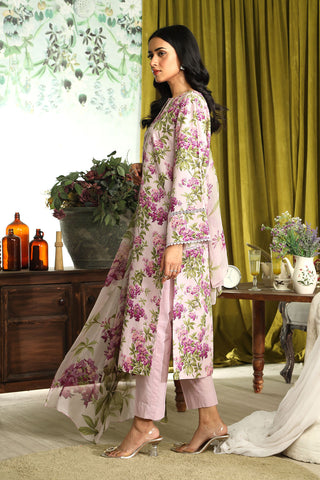 3 Piece Printed Slub Khadar Unstitched Suit  (DU0419)