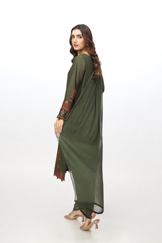 3 Piece Lawn Karandi Embroidered Suit  (BB9953)