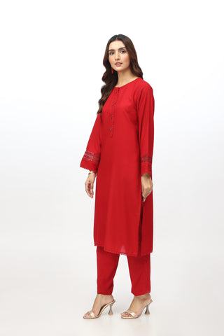 2 Piece Lawn Karandi Embroidered Suit  (HB1205)
