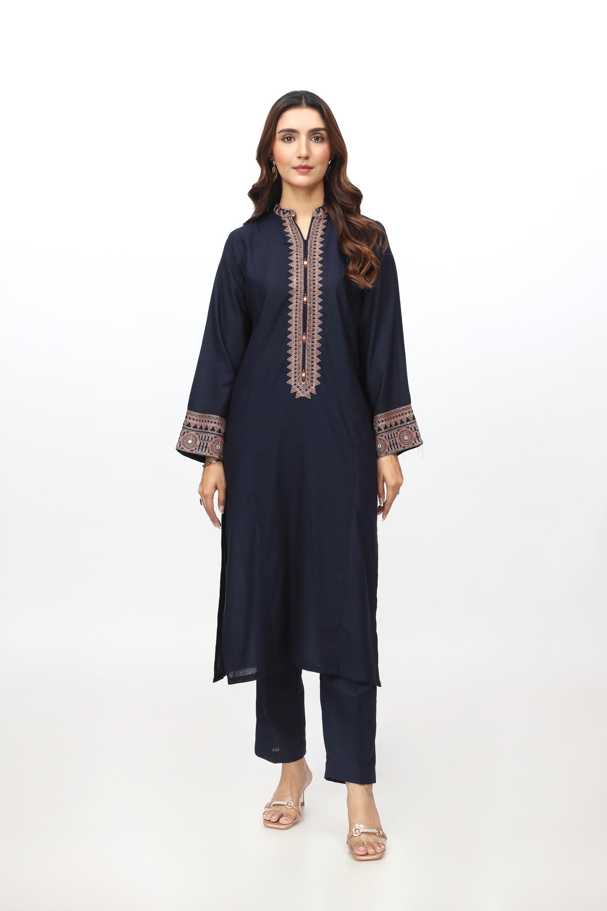 2 Piece Lawn Karandi Embroidered Suit  (HB1206)